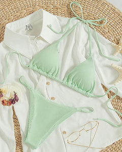 Set <span class=keywords><strong>Bikini</strong></span> Wanita Model Ribbed Custom, Baju Renang 2 Potong Solid, <span class=keywords><strong>Bikini</strong></span> Mini Seksi untuk Wanita Dewasa, Mikro <span class=keywords><strong>Bikini</strong></span> - Product Image 3