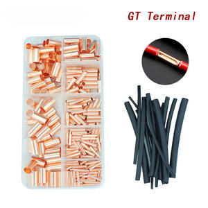 Tube de sertissage en cuivre pour ingénierie chimique, 125/250 pièces, avec manchon thermorétractable pour connexion de fils - Product Image 1