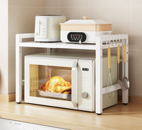 Étagère de four à micro-ondes extensible la plus vendue, support de rangement réglable pour grille-pain à 1 et 2 niveaux, conception non pliable pour salon