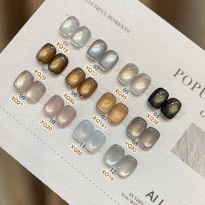 AILANUO Brown Cat Eye Gel <b>Nail</b> Polish HEMA TPO Free 15ml Cat Eye Gel 12 Colors Wholesale Coffee Series Magnetic UV Gel Polish - Product Image 2