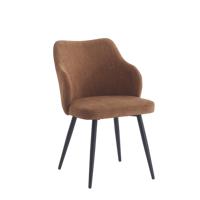 Chaise de salle à manger moderne en tissu, capitonnée, inclinable, avec dossier ergonomique, pieds en métal, assise rembourrée durable pour la maison, le bar, l'entrepôt