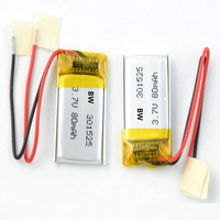 Oem 301525 Mode baterai isi ulang 80mAh kantong Lithium baterai polimer Lithium-ion baterai saku sel baterai