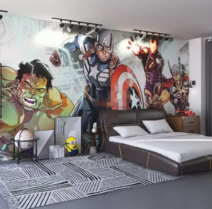 Papel pintado autoadhesivo de superhéroe de dibujos animados de cómic 3D para habitación de niños - Product Image 4