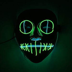 Máscara facial <span class=keywords><strong>de</strong></span> neón con luz LED para Halloween Máscara <span class=keywords><strong>de</strong></span> purga luminosa brillante Horror Carnival <span class=keywords><strong>Mascara</strong></span> Suministros para adultos - Product Image 5