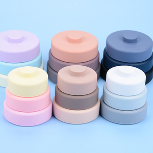 Đồ Chơi Xếp Hình Tròn Bằng Silicon Mới Khối Xây Dựng Cầu Vồng Sáng Tạo Giáo Dục Tháp Cấp Thực Phẩm Không Chứa BPA Trẻ Em Nhiều Màu Sắc - Product Image 4