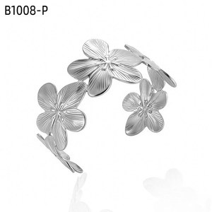 Amy Amy Flower <b>Cuff</b> <b>Bracelet</b> <b>Silver</b> Plated Alloy Women's Jewelry Gift B1008 - Product Image 1