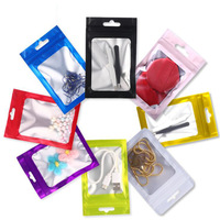Emballage à fermeture éclair en feuille d'aluminium noir rose mat Mylar fruits secs bijoux collier pochette de rangement petits sachets sac d'échantillon alimentaire