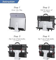 Étui de transport en toile gratuit pour ordinateur de bureau Apple iMac 27 pouces, sac de voyage rembourré avec fermeture éclair, grande capacité, poignée en caoutchouc