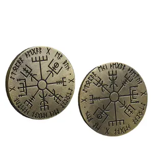 Vendita diretta della fabbrica vyking gioielli Guidepost Compass talismano medaglia talismano ciondolo moneta di metallo