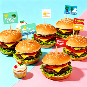ธงไม้จิ้มค็อกเทลตกแต่งงานปาร์ตี้แบบกำหนดเองได้ - Product Image 1