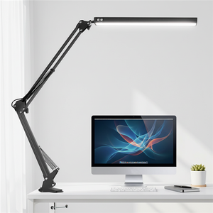 โคมไฟตั้งโต๊ะแบบปรับได้ ยี่ห้อ European Modern Aluminum LED  พร้อมแขนปรับระดับไฟฟ้า DC  ถนอมสายตา ปรับความสว่างได้ <span class=keywords><strong>10</strong></span> ระดับ พับเก็บได้ เหมาะสำหรับสำนักงาน ห้องอ่านหนังสือ - Product Image 1