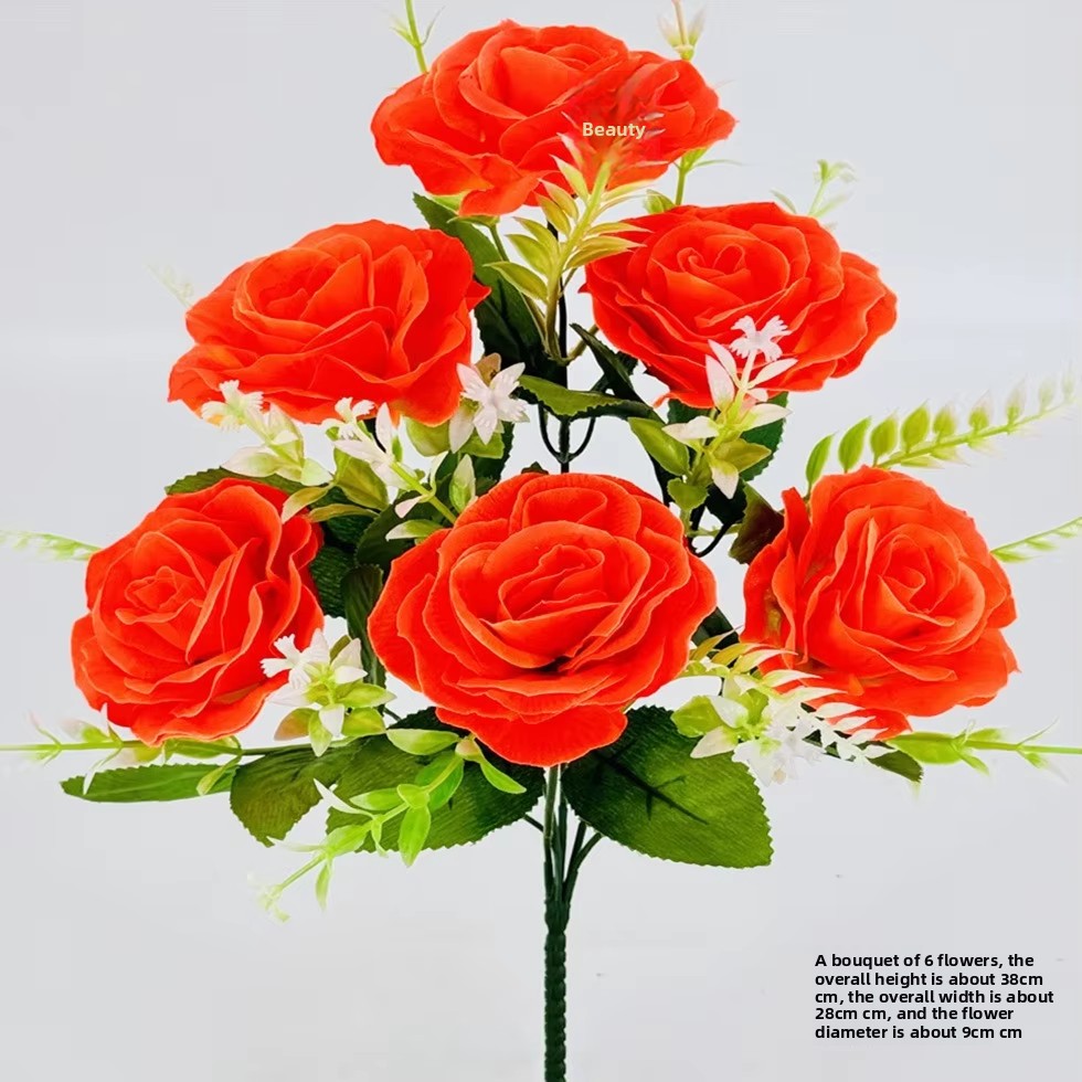 Single branch of happiness rose pure orange