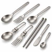 Ensemble cuillère et fourchette de camping et de randonnée à long manche en alliage de titane sur mesure, service d'usinage CNC BIAOPAI OEM ODM