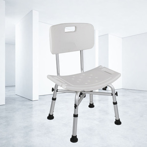 Shower Chair Aluminum Alloy <b>Foldable</b> Non Slip <b>Bath</b> Seat For Elderly And Pregnant Women Bathroom Stool With Backrest - Product Image 1