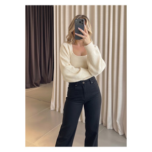 เสื้อคาร์ดิแกนแขนยาวถักไหมพรมสไตล์เกาหลีสำหรับผู้หญิง 4 ฤดู - Product Image 3
