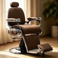Chaise de barbier classique élégante au design rétro, système hydraulique stable, mobilier de salon de coiffure pour hommes