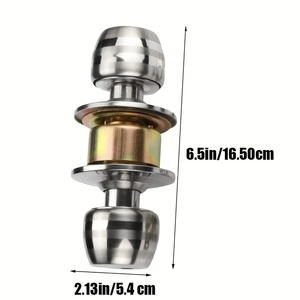 <strong>Black</strong> <strong>Door</strong> <strong>Knob</strong> Zinc Alloy Heavy Duty Keyed Entry Ball Handle with Fixed Pin for Entrance Bedroom Bathroom No Power Required - Product Image 5