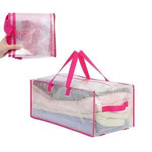 Large Capacity Zipper House Moving Packaging <b>Bags</b> Dustproof PP Woven Clothes Quilt Storage <b>Bag</b> - Product Image 1