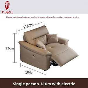 Sofá Reclinable Eléctrico <span class=keywords><strong>de</strong></span> Lujo con Tapicería <span class=keywords><strong>de</strong></span> Cuero Genuino, Cómodo para Espacios <span class=keywords><strong>de</strong></span> Entretenimiento en el Hogar - Product Image 6