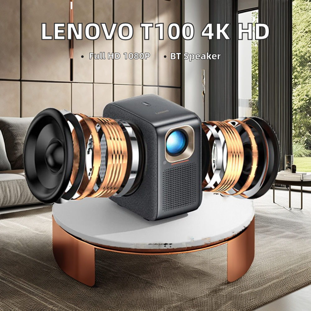 Lenovo Global T100 1080P Full HD Projector - 4K Ultra HD, 1000