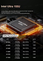 Mini PC de bureau ultra-compact 1Th U5 125U U7 155U DDR5 12 cœurs M.2 SSD 12CM Carte mère Ordinateur de bureau, de jeu, IA et robotique en promotion