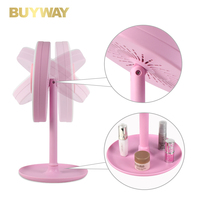 Coiffeuse de bureau portable avec miroir de maquillage éclairé par LED Table de maquillage debout intelligente avec ventilateur pour application cosmétique de beauté