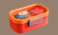 Boîte à lunch à double compartiment en acier inoxydable de style bande dessinée pour enfants et employés de bureau, boîte bento compatible micro-ondes, tasse à soupe hermétique