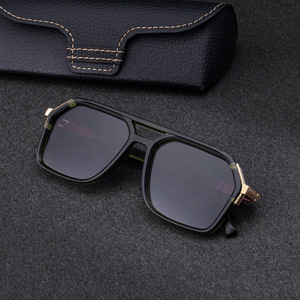 Men's Tiyo ABB0360 Polygonal Sunglasses Black <b>Frame</b> Metal <b>Plastic</b> UV400 PC Lens Outdoor Driving Sun Protection - Product Image 3