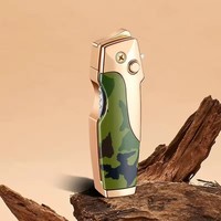 Briquet à butane droit en métal au design moderne, allumage direct, portable, coupe-vent, multifonctionnel pour fêtes et cigarettes