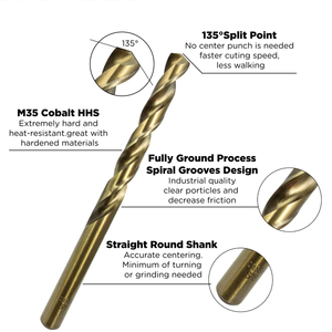 M35 코발트 5% HSS 긴 서비스 수명을 가진 스테인레스 스틸 금속 드릴링을위한 고정밀 긴 나선형 트위스트 드릴 비트 세트 - Product Image 5
