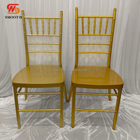 Chaise Chiavari en métal blanc empilable pour décoration de mariage en extérieur, vente en gros usine SMOOTH