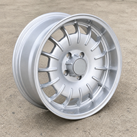Jantes en alliage d'aluminium forgé brossé haute performance, neuves, 14-17 pouces, argentées, à rebord dégagé, 16 rayons, 4x100 PCD, Restomod