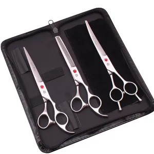 Tijeras de peluquería canina de acero inoxidable japonesas de 7 "con logotipo personalizado, tijeras curvas de adelgazamiento de peluquería para <span class=keywords><strong>mascotas</strong></span> de estilo Simple - Product Image 6