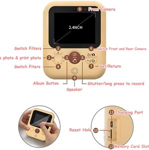 Cámara Digital de Video Selfie de Doble Lente 1080p CMOS, Impresora Térmica para Niños, Fotos Instantáneas DIY para Niños - Product Image 2
