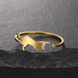 Wholesale Cute <strong>Cat</strong> Shape Open <strong>Rings</strong> for Women Trendy Pet Animal Adjustable <strong>Rings</strong> Stainless Steel Jewelry Gift - Product Image 6