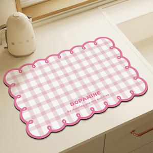 Alfombrilla protectora para encimera de cocina Dopamine, diseño a cuadros, rectangular, antideslizante, aislante del calor, para comedor - Product Image 1