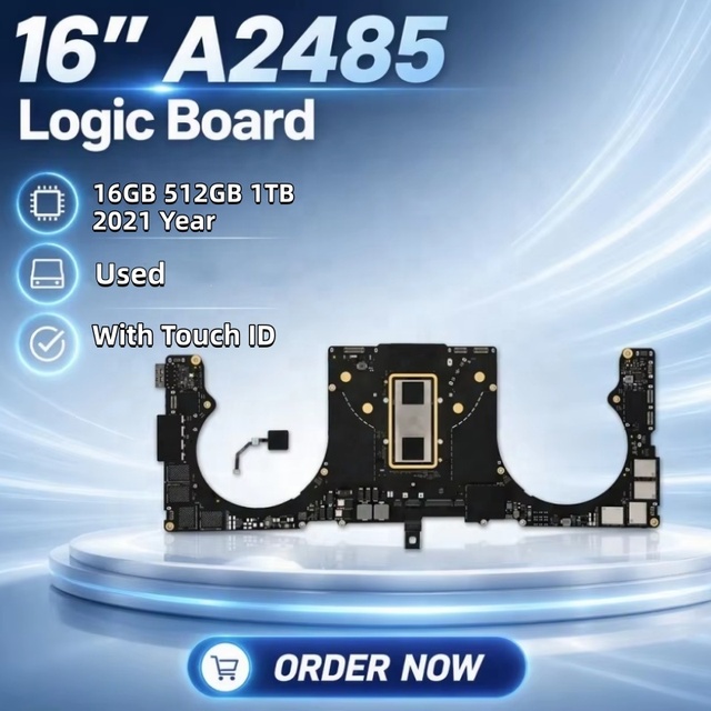 A2485 Motherboard for MacBook Pro 16" M1 Logic Board With Touch ID 820-02100-A 16GB 512GB 1TB 2021 Year Original Used