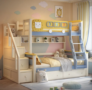 Cama litera moderna de madera de pino maciza <span class=keywords><strong>para</strong></span> niños y niñas, ideal <span class=keywords><strong>para</strong></span> apartamentos, cama alta <span class=keywords><strong>para</strong></span> madre e hija - Product Image 1