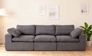 Chenille Fabric Upholstered <b>Sofa</b>, Oversized Comfy Cloud 3-Seater <b>Sofa</b> Couch, Double Plush Cushion for Living Room - Product Image 6