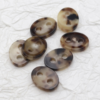 Botones de cuerno de buey auténtico de 2 agujeros ovalados Beige de alta calidad, botones de Nariz de cerdo de cuerno de búfalo, botones decorativos de cuerda