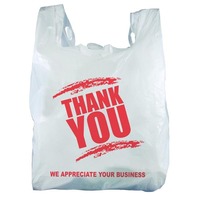 Sacs en plastique PE personnalisés imprimés pour courses, type gilet, avec poignées, pour supermarchés et emballages de détail
