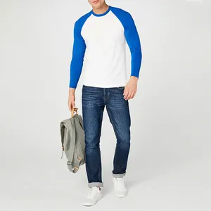 Relaxed Custom Made Long Sleeve Polyester Sports Mens Baseball T Shirts Customized Cotton Jerseys Camisetas Para Hombre