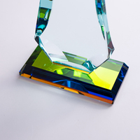 Trophée en verre et cristal, design géométrique, gravure au laser, étanche, sport, 3 tailles, personnalisable