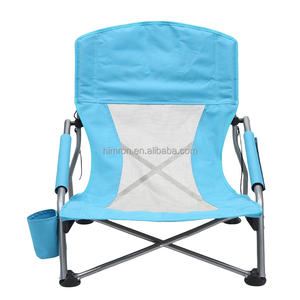 Chaise de <span class=keywords><strong>plage</strong></span> pliable Oxford au design moderne avec tissu en maille et porte-gobelet pour utilisation au parc - Product Image 1