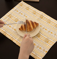 Napperons de table modernes à rayures florales roses en coton, double face, antidérapants, lavables à la main, fins, pour la salle à manger – Vente chaude