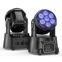 Projecteur PAR LED 7 couleurs à tête mobile DMX télécommandé avec fonctions de rotation et de changement de couleur pour l'éclairage de scène