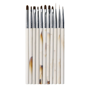 Pinceau stylo en nylon pour nail art UV, petit, rond, plat, biseauté, avec manche acrylique, pour la peinture au gel et la décoration des ongles, outil de manucure professionnel - Product Image 1