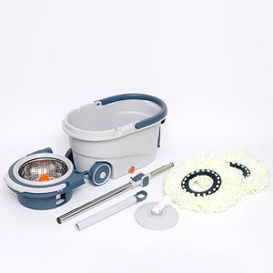Serpillère multifonctionnelle de haute qualité pour la maison, à essorage mains libres, rotative, pour usage humide et sec, en acier inoxydable, avec essorage sur quatre côtés - Product Image 2