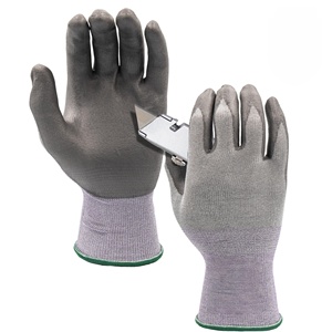 Gants de travail résistants aux coupures HPPE avec revêtement en PU sur la paume, gants de sécurité pour la manipulation du verre et la construction - Product Image 1