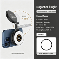 Anillo de Luz LED para Teléfono Móvil, Luz de Fotografía para Transmisión en Vivo, Videoconferencia, Luz de Relleno Portátil